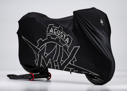 MV Agusta Bike Cover Indoor Black with Silver Print Small Logo on Front
