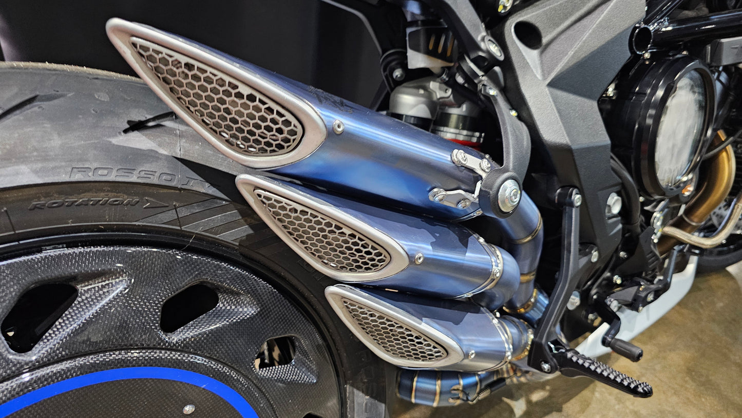 TITANIUM ULTRA-VIOLET 3-WAY EXHAUST SLIP-ON for MV AGUSTA 800 TIPLES