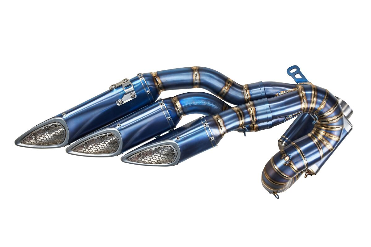 TITANIUM ULTRA-VIOLET 3-WAY EXHAUST SLIP-ON for MV AGUSTA 800 TIPLES